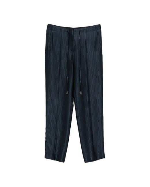 Giorgio Armani Blue Drawstring-Fastening Trousers