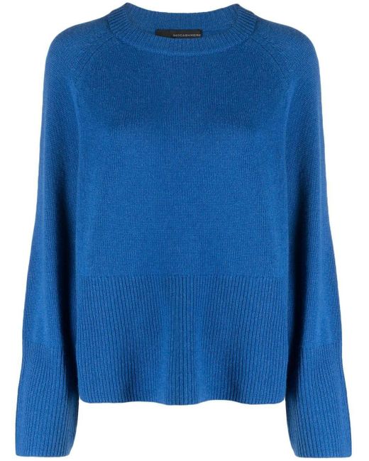 360cashmere Krystal Ribbed-knit Cashmere Top in Blue | Lyst