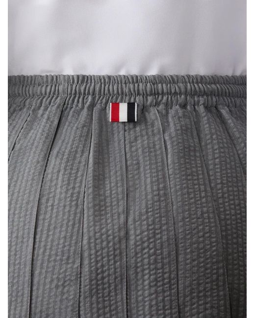 Thom Browne Gray Drawstring Pleated Mini Skirt