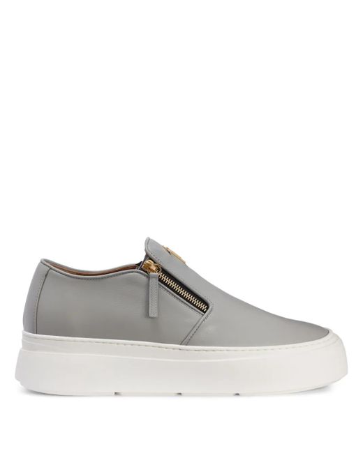 Giuseppe Zanotti Brown Gz Mike Zip Low-Top Sneakers for men