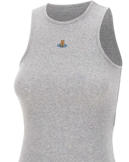 Vivienne Westwood Gray Orb Logo Sleeveless Top