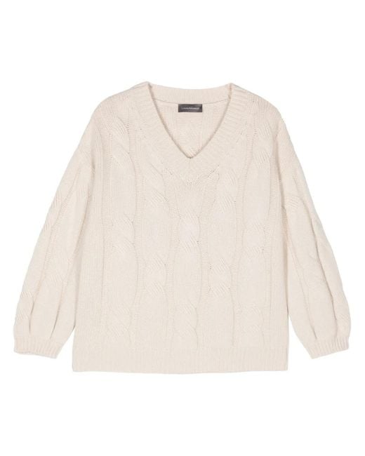 Lorena Antoniazzi Natural Cable-Knit Sweater