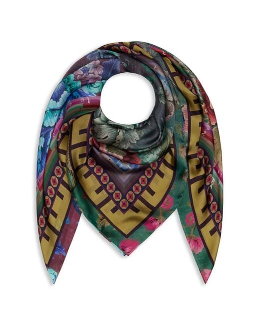 Pierre Louis Mascia Blue Floral-Print Scarf