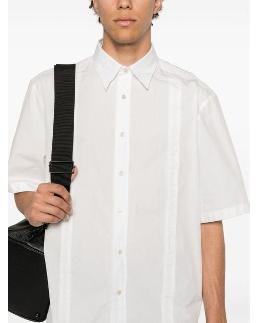 Acne White Seam-detail Cotton Shirt for men