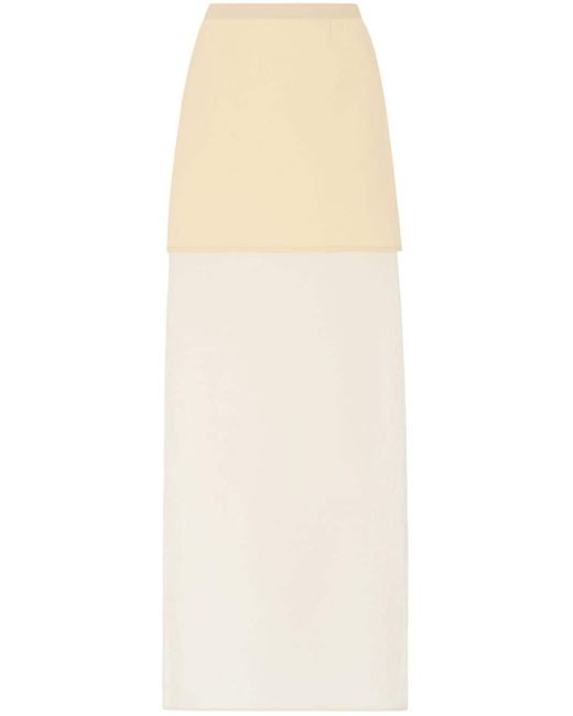 Rosetta Getty White Floor-length Layered Maxi Skirt