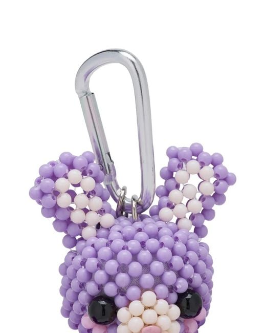 Chopova Lowena Purple Sad Jerboa Beaded Keyring