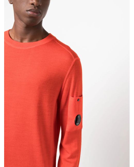 C P Company Red Lens-Detail Wool Jumper for men