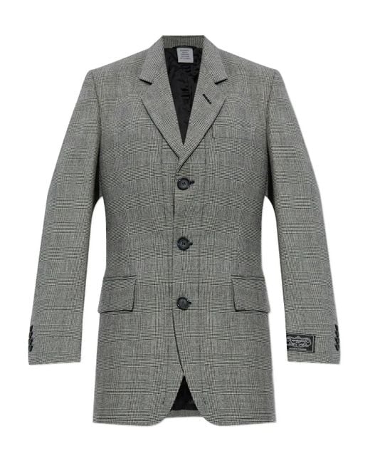 Blazer A Quadri di Vetements in Gray