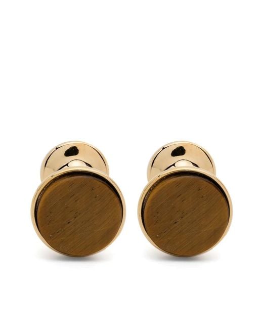 Fursac Brown Tiger Eye Cufflinks for men