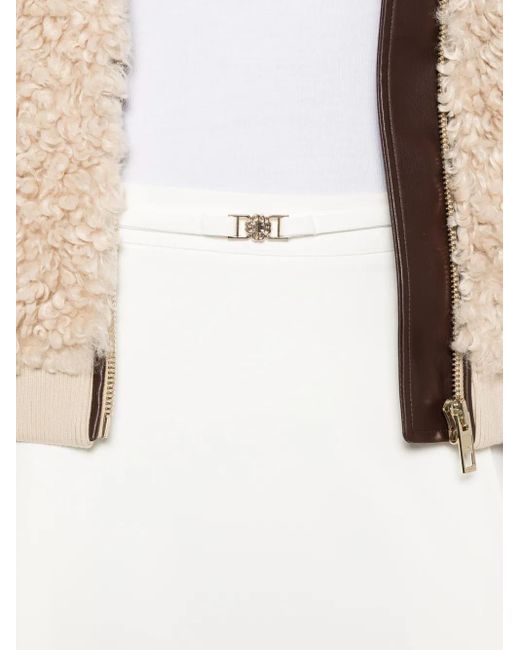Gonna Svasata Con Applicazione di Maje in White