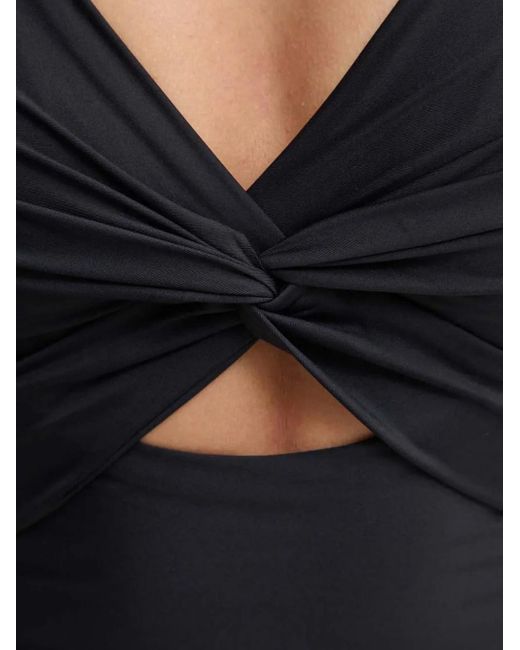 DKNY Black Twist-Embellished Swimsuit
