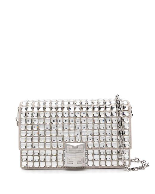 Givenchy White 4g Crystal-embellished Crossbody Bag