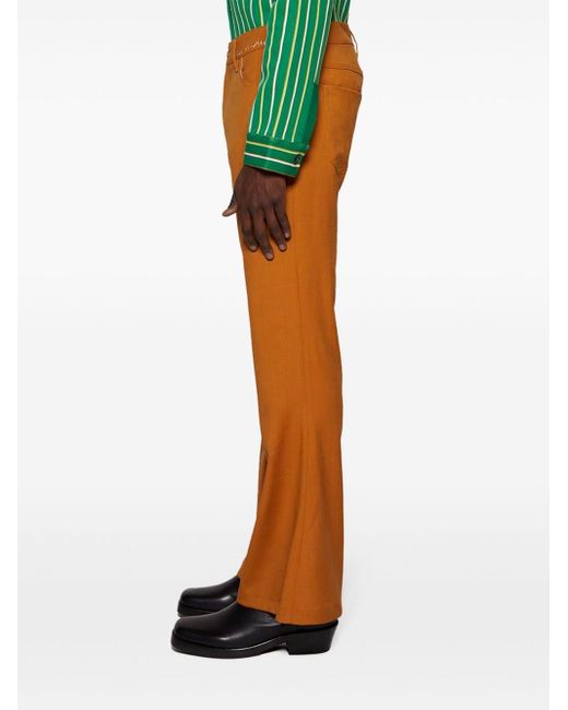 Marni Brown Mid-rise Flared Trousers for men