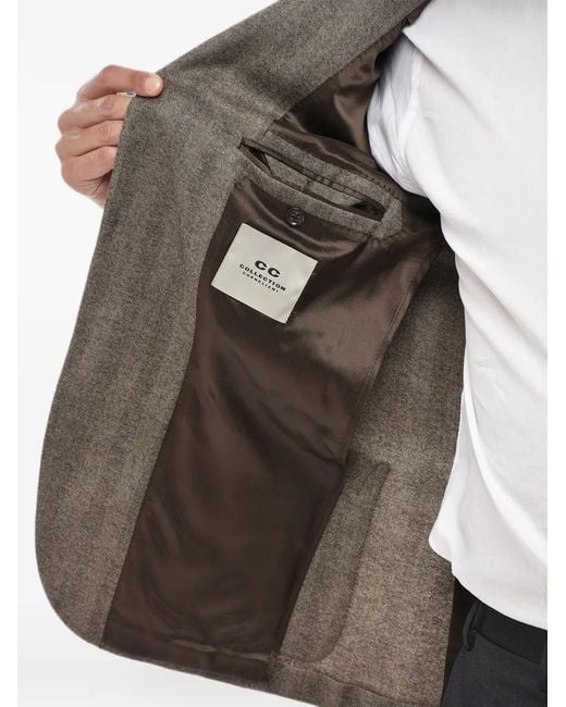 Corneliani Gray Herringbone Single-Breasted Blazer for men