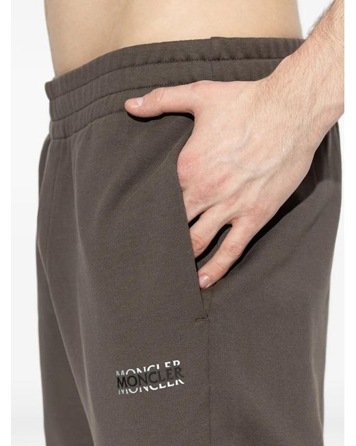 Moncler Gray Sweatpants With Printed Logo for men