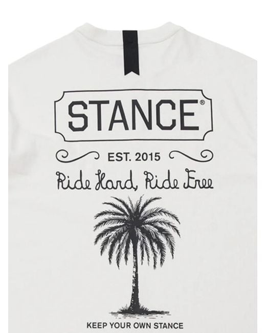 Stance White Palm-Tree Graphic T-Shirt for men