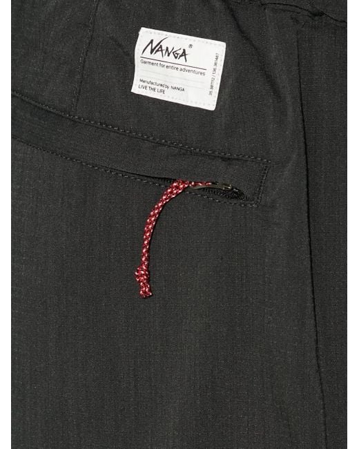 NANGA Black Hinoc Ripstop Field Buckle-Fastening Cargo Pants for men