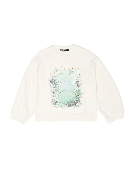 Bimba Y Lola White Sweatshirt mit Schwan-Print