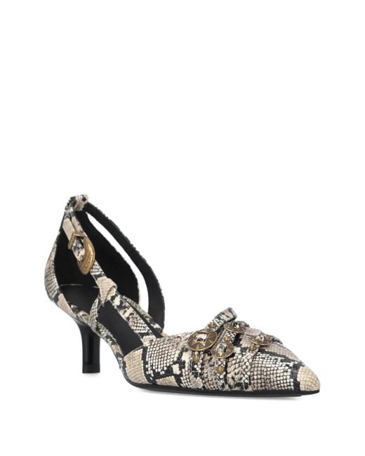 Pinko Metallic Snakeskin-Effect Pumps