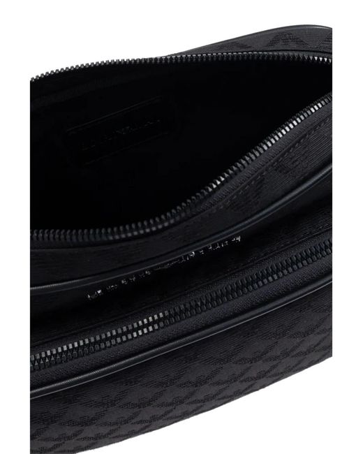 Emporio Armani Black Logo-Jacquard Shoulder Bag for men
