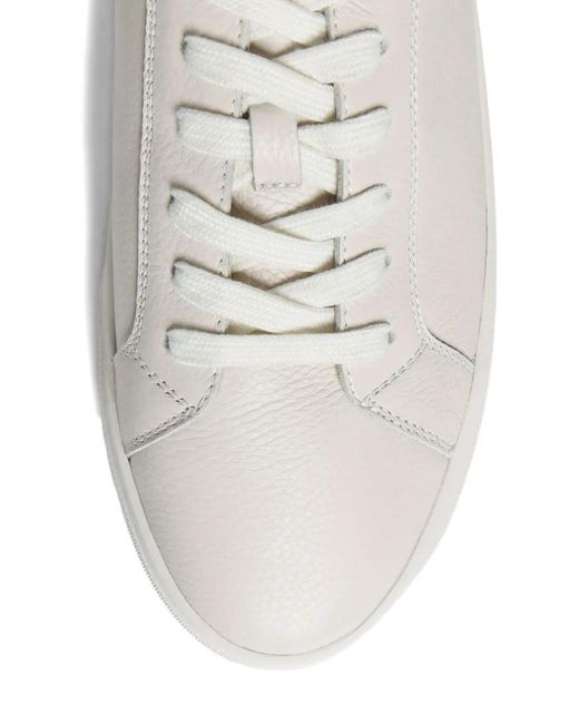 12 STOREEZ White Lace-Up Leather Sneakers