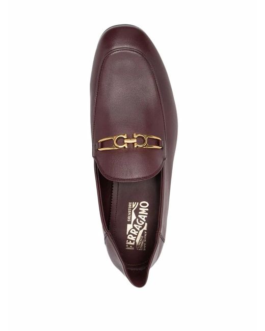 Ferragamo Brown Melbourne Gancini-Buckle Loafers for men