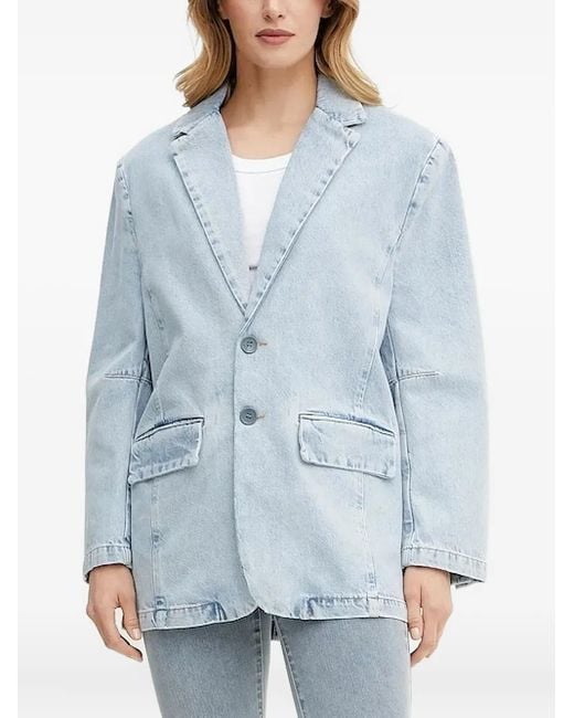 Liu Jo Blue Three-Button Denim Blazer