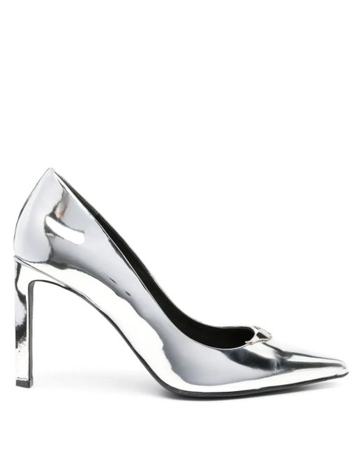 Zadig & Voltaire White Perfect 100Mm Metallic-Finish Pumps