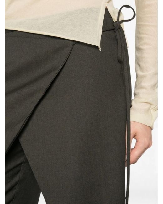 St. Agni Black Rouleau Wrap Trousers