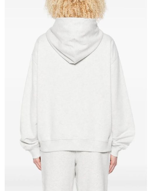 New Balance White Logo-Printed Hoodie