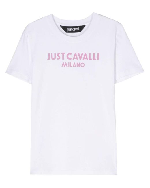 Just Cavalli T-shirt Met Logoprint in het White