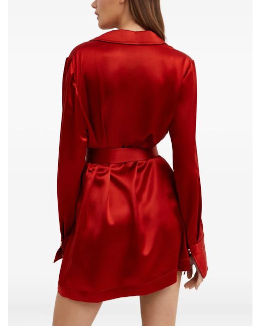 Acler Red Esmond Buttoned Belted Mini Dress