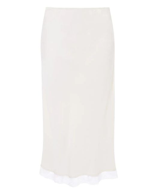 Victoria Beckham Lace Trim Slip ミディスカート White