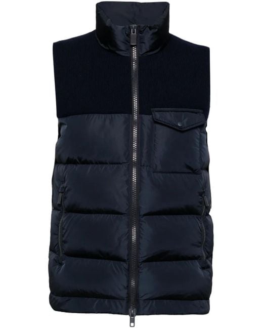 Aspesi Blue Knitted Padded Gilet for men