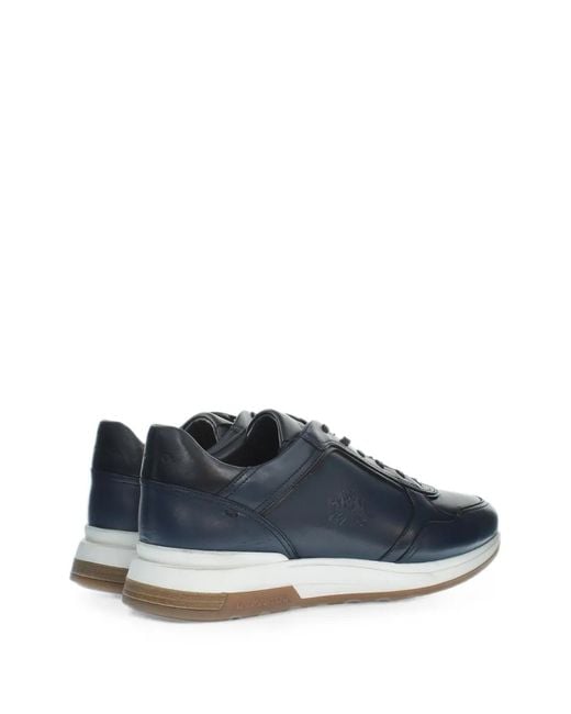 La Martina Blue Buttero Leather Sneakers for men