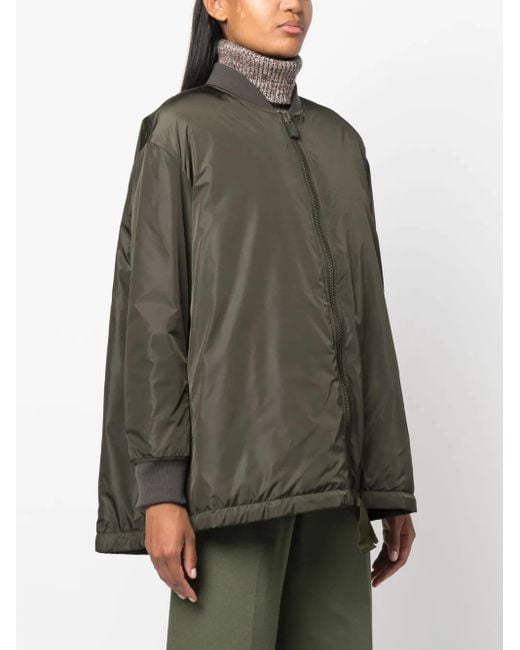 Aspesi Gray Drawstring Padded Bomber Jacket