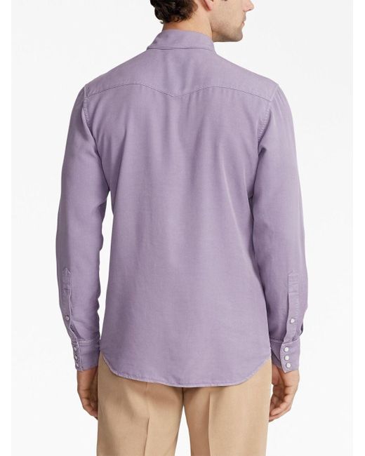 Ralph Lauren Purple Label Purple Long-sleeve Lyocell Shirt for men