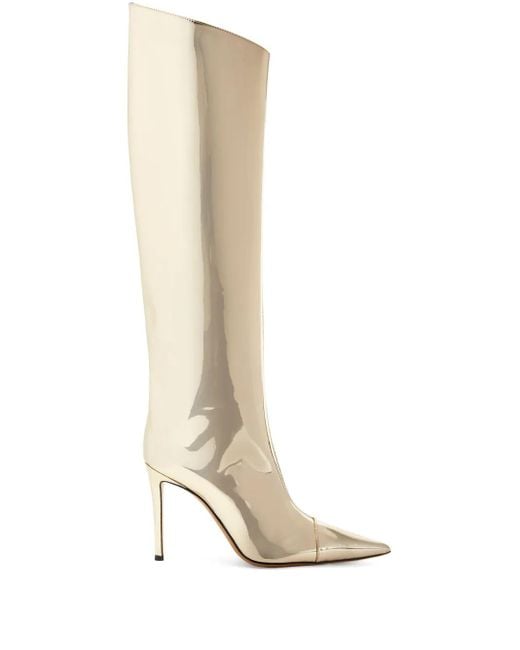 Alexandre Vauthier White 105Mm Metallic Knee-High Boots
