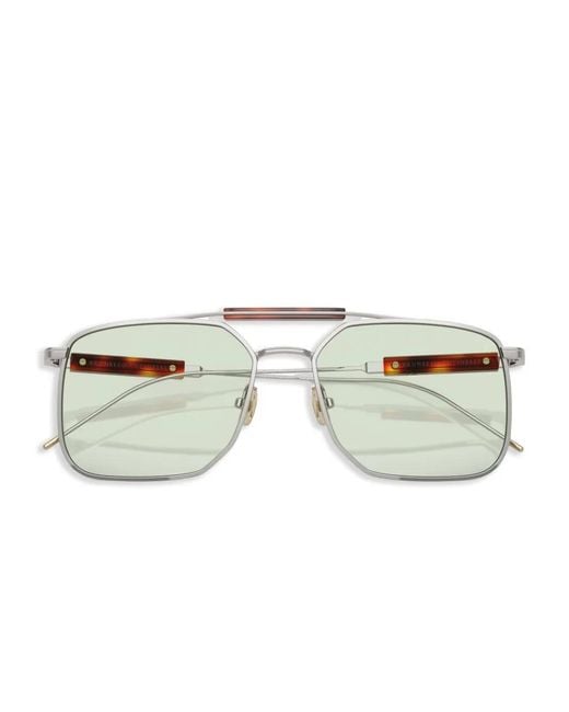 Brunello Cucinelli Metallic Square-Frame Sunglasses for men
