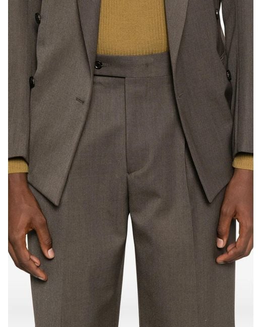 TONYWACK Gray Pleated Pants for men