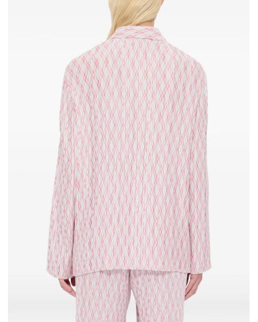 MSGM Pink Chemise À Design Plissé