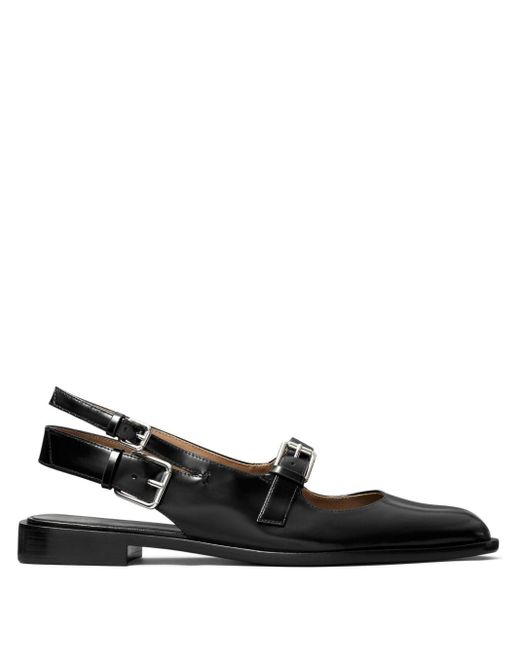 Tory Burch Black Multi-Buckle Ballerina Shoes