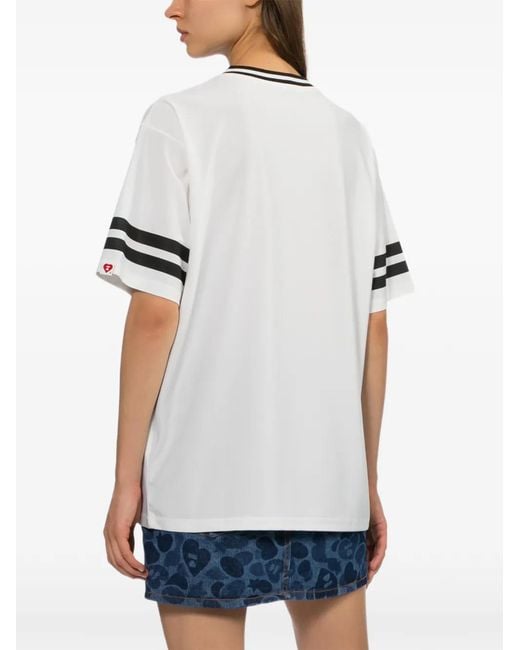 AAPE BY A BATHING AP White Logo-Print T-Shirt