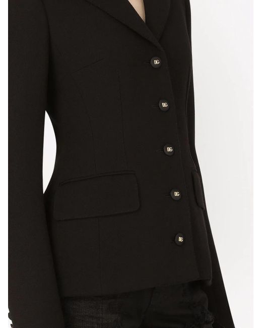Dolce & Gabbana Black Milano-Stitch Jersey Single-Breasted Jacket