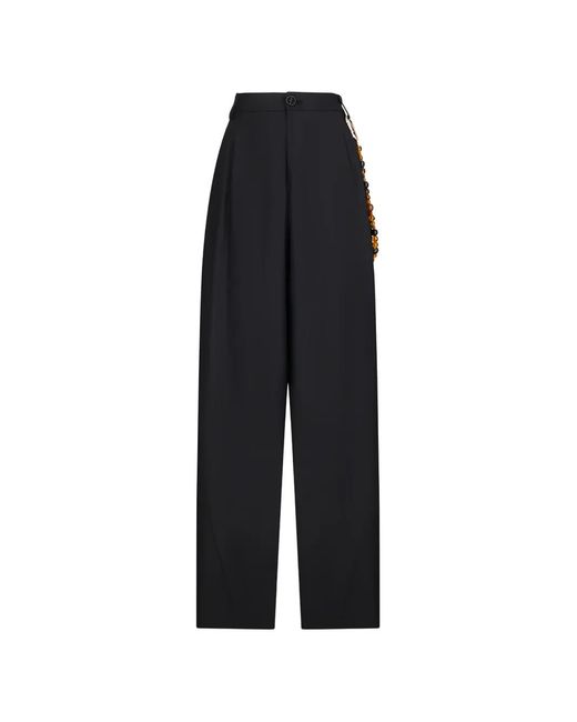 DARKPARK Black Phebe Beaded Wide-Leg Trousers