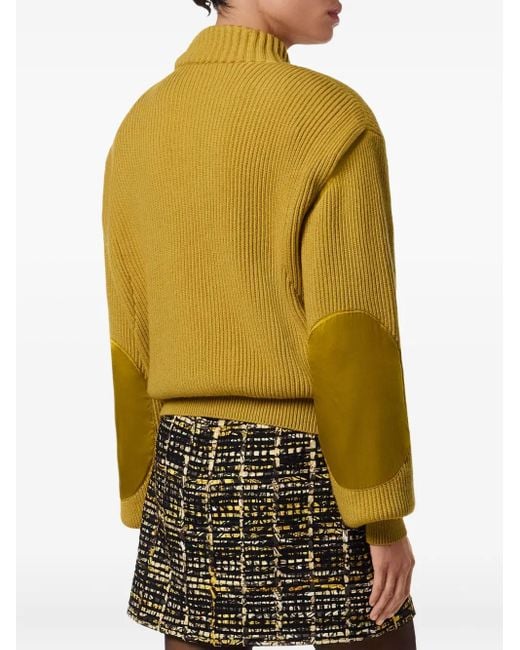 Jersey de canalé con bolsillo con apliques Versace de color Yellow