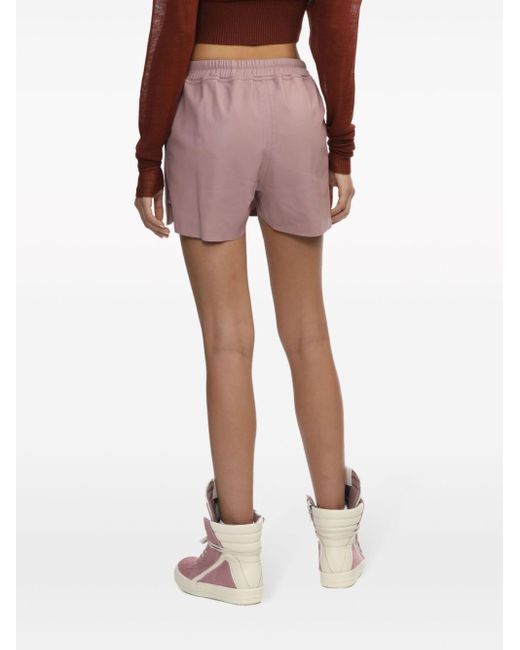 Rick Owens Pink Gabe Leder-Shorts