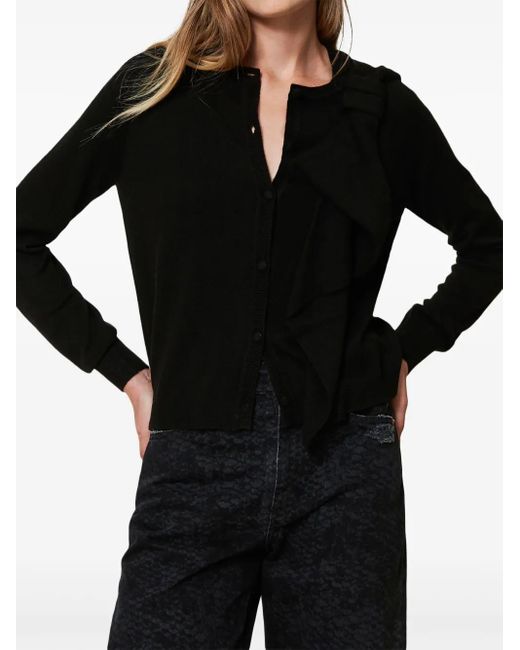 Twinset Black Bow-Detailing Knitted Cardigan