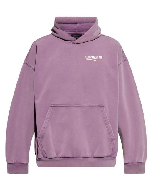 【BALENCIAGA】パープル Political Campaign フーディ Balenciaga: パープル Political Campaign フーディ | SSENSE 日本