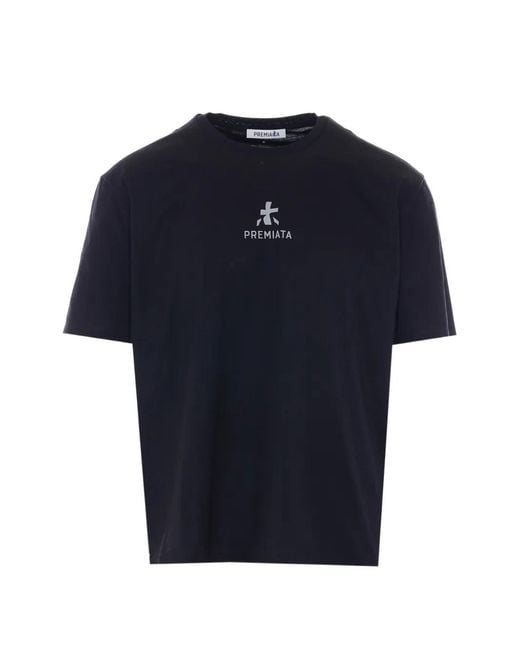 Premiata Blue Logo-Print Crewneck T-Shirt for men